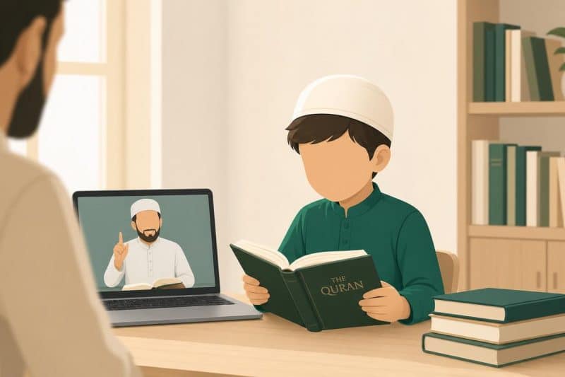 Anak muslim belajar Al-Qur'an dengan bahagia sesuai fitrah